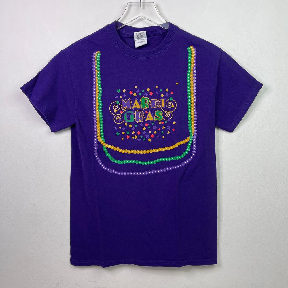 Purple Mardi Gras Fat Tuesday The Villages Souvenir Cotton T-shirt — Size Small